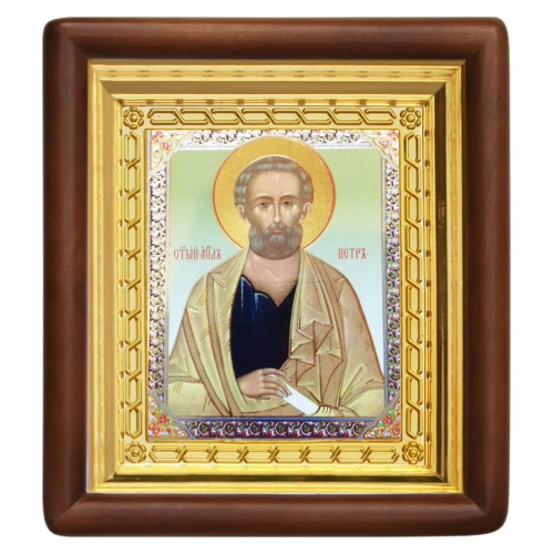 Икона апостола Петра, 18х20 см, деревянный киот