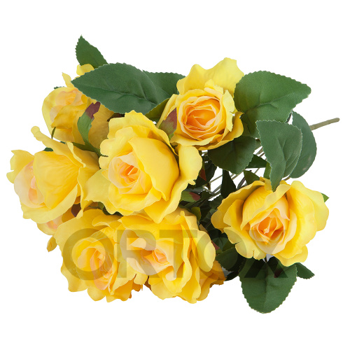 Цветы искусственные "Букет роз", желтые