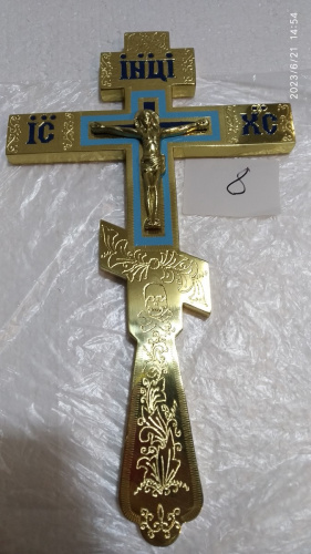 Крест напрестольный латунный, эмаль, 17,5x30 см, У-0623 фото 40