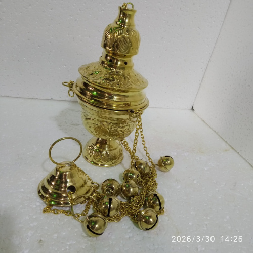 Кадило № 28, латунь, 12,5х24 см, У 13-0108 фото 2