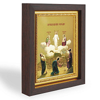 Икона Преображения Господня, в узком багете, цвет "темный дуб", на холсте, с золочением, №2
