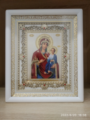 Икона Божией Матери "Иверская", 24х28 см, багетная рамка, У-0168 фото 2