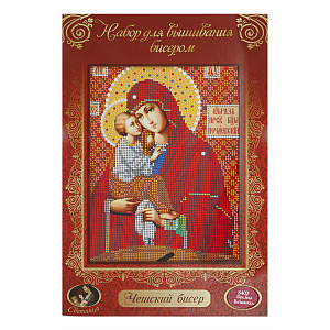 Набор для вышивания бисером "Икона Божией Матери "Почаевская", 19х24 см (с инструкцией по вышиванию)