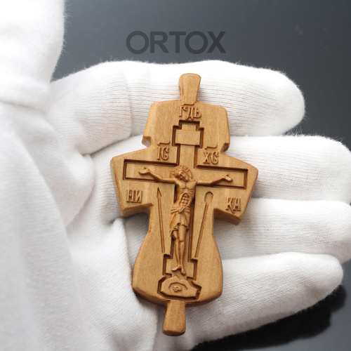 Крест параманный деревянный резной, 4,2х8 см фото 4