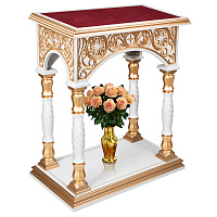 Подставка церковная "Тверская" белая с золотом (патина), 85х50х100 см