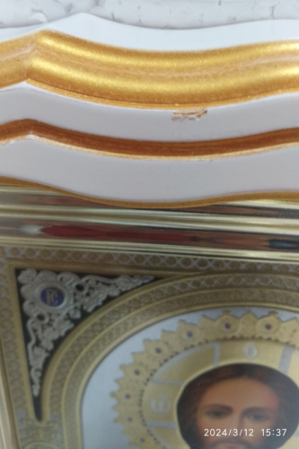 Икона Спасителя "Господь Вседержитель", 25х28 см, фигурная багетная рамка №2, У-1123 фото 3