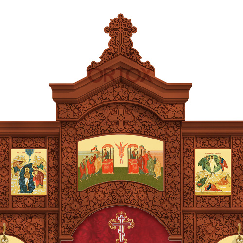 Иконостас "Суздальский" двухъярусный, цвет "кипарис", 608х378х25,4см фото 5
