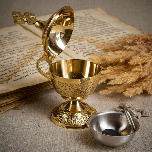 Кадильница латунная, 6,5х14 см фото 4