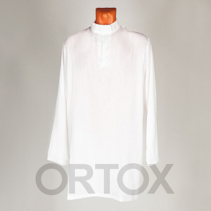 Рубашка для крещения мужская белая с пуговицей, размер 54 (хлопчатобумажная)