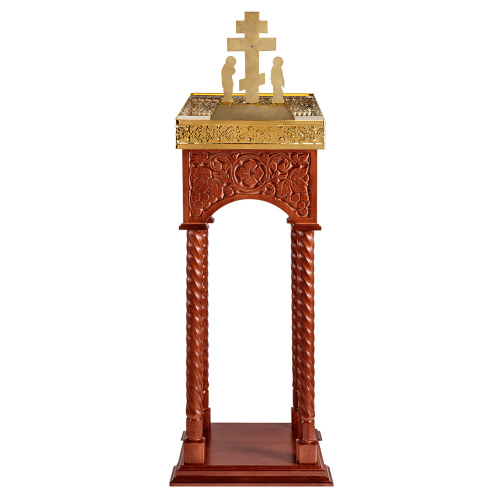 Панихидный стол песковой "Суздальский", цвет "кипарис", колонны, резьба, 40х40х100 см фото 5