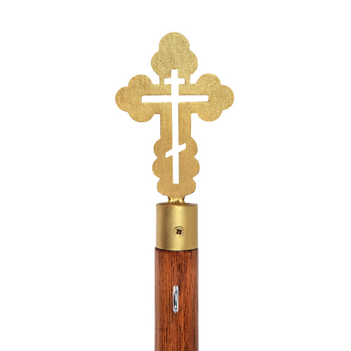 Древко для детской хоругви деревянное с навершием фото 2