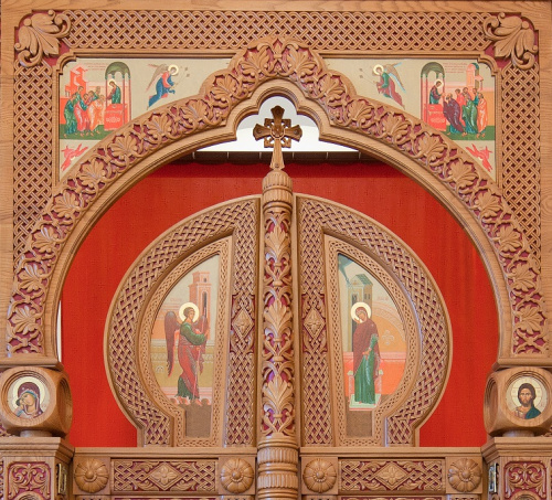 Иконостас с плоскорельефной резьбой, полуматовый лак, г. Павловский Посад фото 4