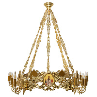 Хорос с иконами "Богоявленский" на 15 свечей, цвет "под золото", диаметр 151 см