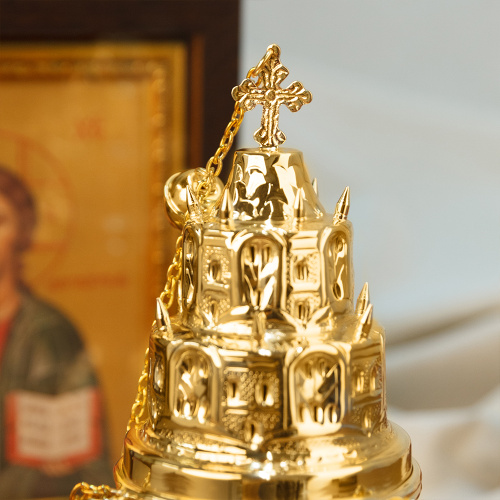 Кадило № 36, латунь, покрытие под золото, 13х27 см фото 5 Кадило № 36, латунь, покрытие под золото, 13х27 см фото 5