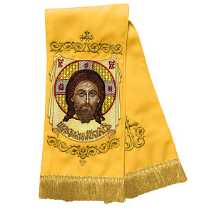 Закладка для Евангелия с иконой Спаса Нерукотворного, 160х14,5 см (желтая)