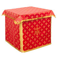 Облачение на престол с пеленой, шелк "Святительский", красное с золотом