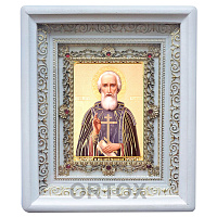 Икона преподобного Сергия Радонежского, 18х21 см, прямая багетная рамка, У-0161
