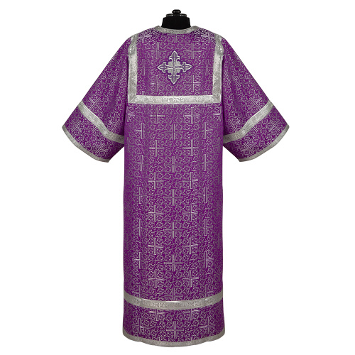 Стихарь алтарника, парча "Афон", фиолетовый с серебром фото 2