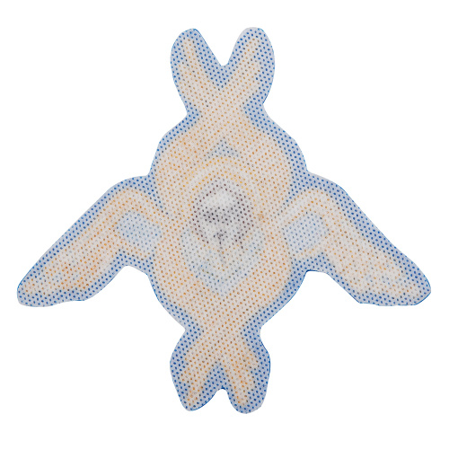 Херувим пришивной голубой с золотом, 12,5х11 см фото 2