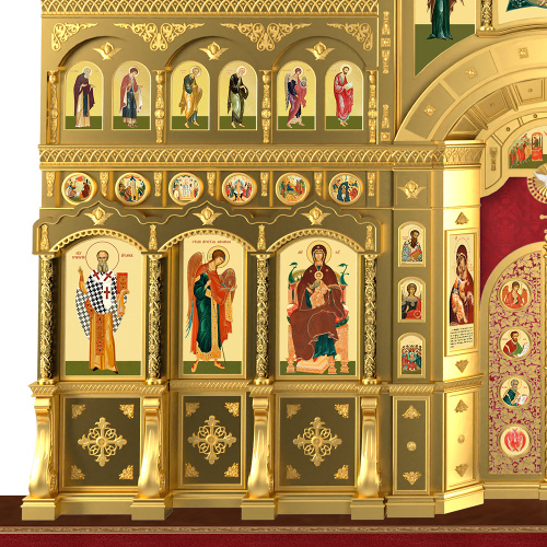 Иконостас "Рождественский" трехъярусный позолоченный, 848,5х697х53 см фото 8