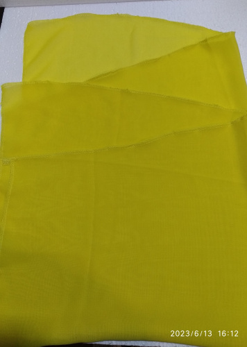 Платок, 75х75 см, желтый шифон, У-0611 фото 2