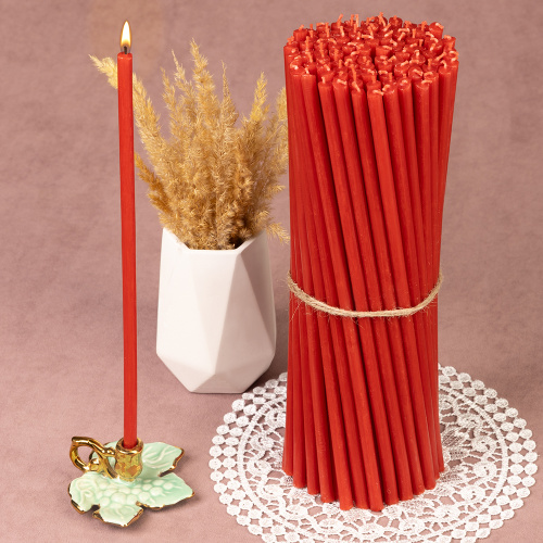 Свечи церковные воскосодержащие красные, 1 кг фото 2