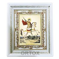 Икона великомученика Георгия Победоносца, 24х28 см, багетная рамка