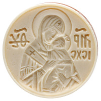 Печать для просфор с иконой Божией Матери "Владимирская", Ø 6 см, У 3-0712