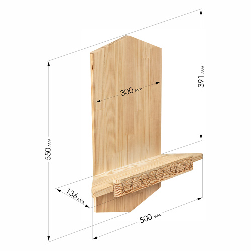 Полка для икон "Суздальская" угловая, цвет "натуральное дерево", 1 ярус фото 5