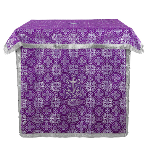 Облачение на престол с пеленой, шелк "Горненский", фиолетовое с серебром фото 2