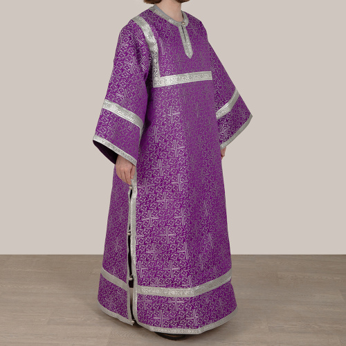 Стихарь алтарника, парча "Афон", фиолетовый с серебром фото 6