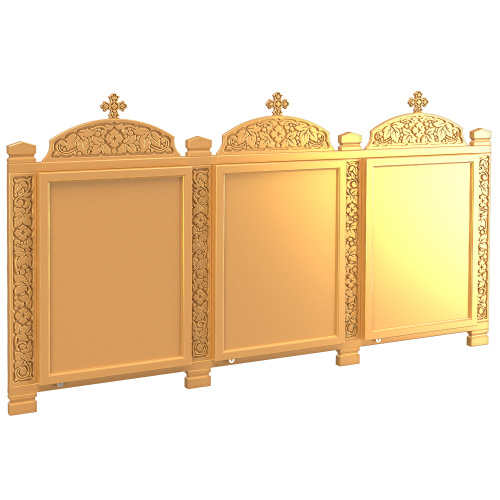 Киот настенный "Суздальский", цвет "золото", три модуля фото 3 Киот настенный "Суздальский", цвет "золото", три модуля фото 3