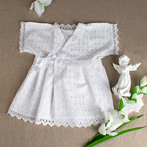 Платье для крещения белое, размер 62-74 (х/б)