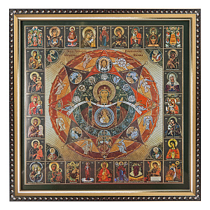 Икона Божией Матери "Неопалимая Купина", 25х25 см, багетная рамка, подарочная упаковка (литография)