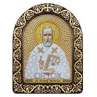 Набор для вышивания бисером "Икона святителя Николая Чудотворца", 13,5х17 см, с фигурной рамкой №2