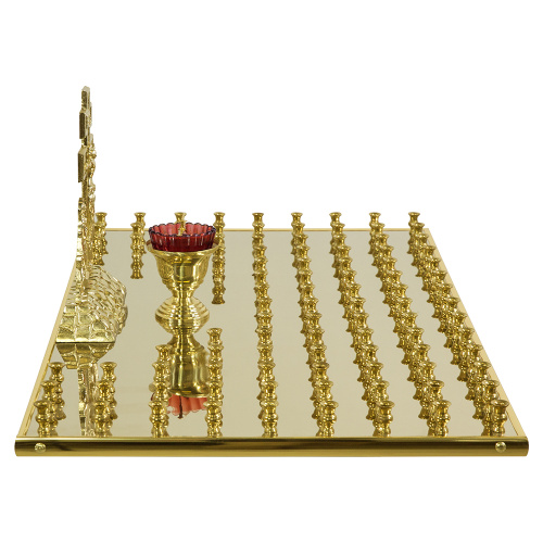 Крышка панихидного стола на 100 свечей с литой Голгофой, 85х50 см фото 3