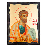 Икона апостола Петра, 17х23 см, ольха, золочение №2