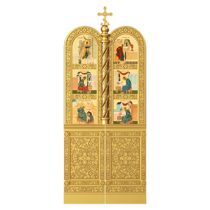 Царские врата для "Романовского" иконостаса позолоченные, 100х240 см (сосна, краска)