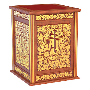 Облачение на престол "Суздальское", цвет "кипарис" с золотом, высота 105 см (80х80х105 см красная ткань)