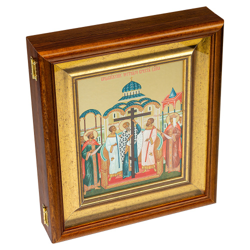 Комплект икон "Двунадесятые праздники" в киоте (широкий багет с золочением), 13 икон, 17,2х20,8 см, картон фото 7