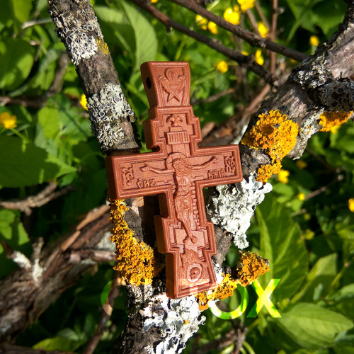 Крест деревянный нательный «Серафимский», цвет темный, высота 6,5 см фото 3