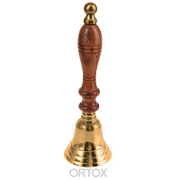 Колокольчик латунный с деревянной ручкой, 7,5х22 см