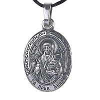 Образок мельхиоровый с ликом праведной Анны Пророчицы, серебрение