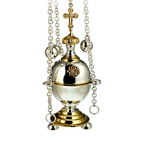 Кадило серебряное с позолотой и камнями