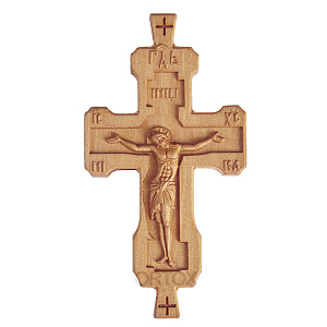 Крест параманный деревянный резной, 4,5х8 см (защитный лак)