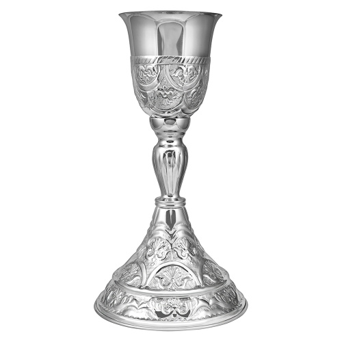 Потир № 32 на 0,33 л, латунь, нержавеющая сталь, никелирование, 16х30 см фото 2