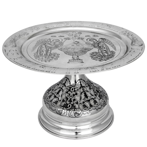 Евхаристический набор из 4 предметов №3, серебряный, гравировка, оксидирование фото 4