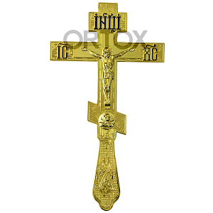 Крест напрестольный латунный, 14х26 см (эмаль)