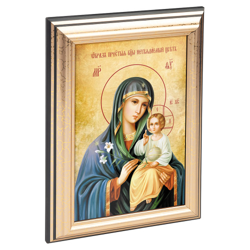 Икона Божией Матери "Неувядаемый Цвет" в пластиковой рамке, 13х1,5х18 см Икона Божией Матери "Неувядаемый Цвет" в пластиковой рамке, 13х1,5х18 см