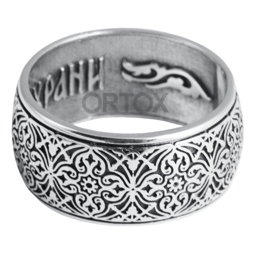 Комплект серебряный №3: кольцо и серьги, с чернением фото 5